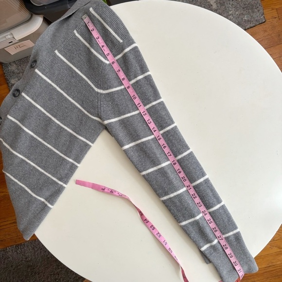 Club Monaco Men’s Ribbed Striped Shawl Cardigan Sweater Medium Cotton Cashmere - Picture 7 of 9